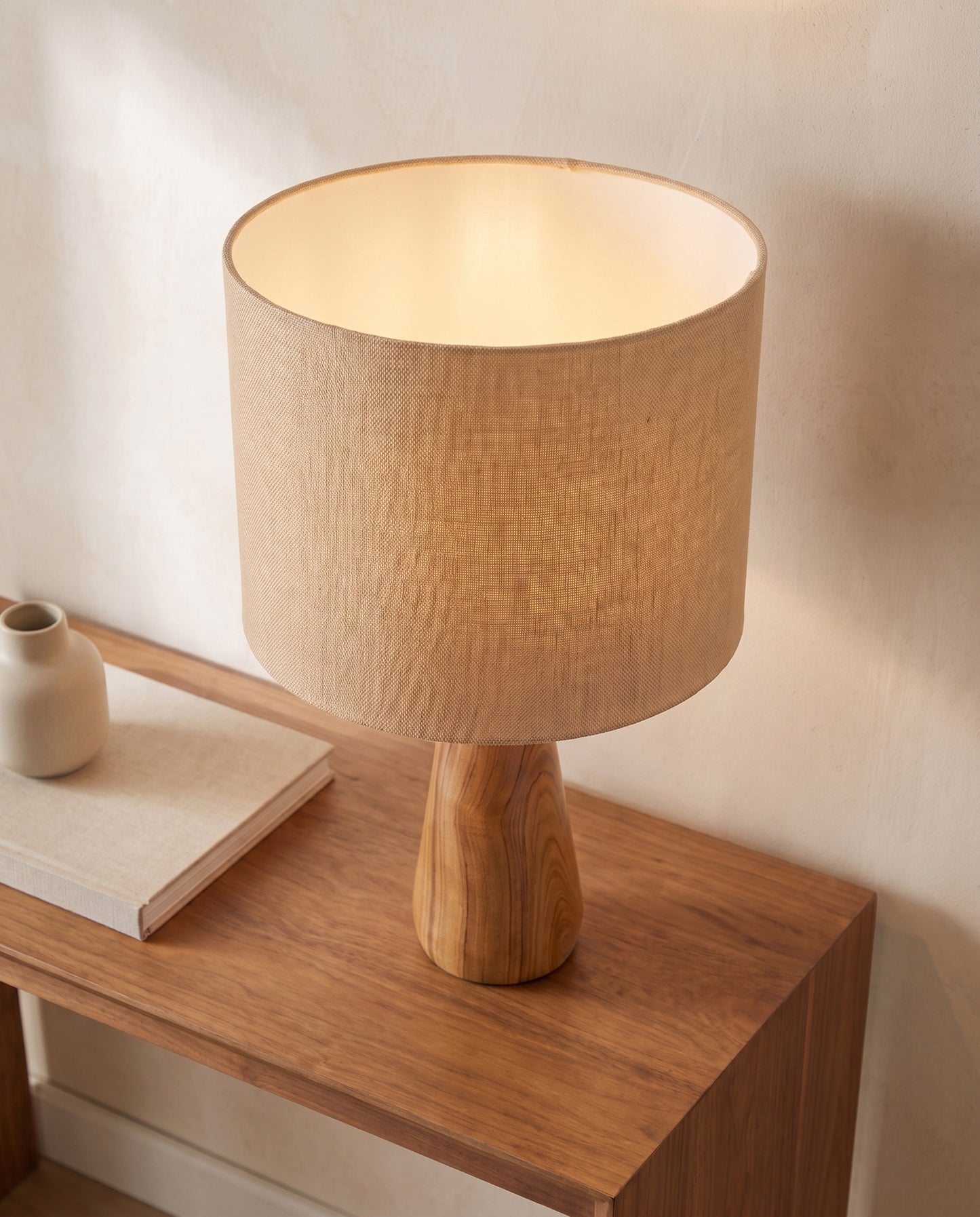Solid Teak Wood Table Lamp