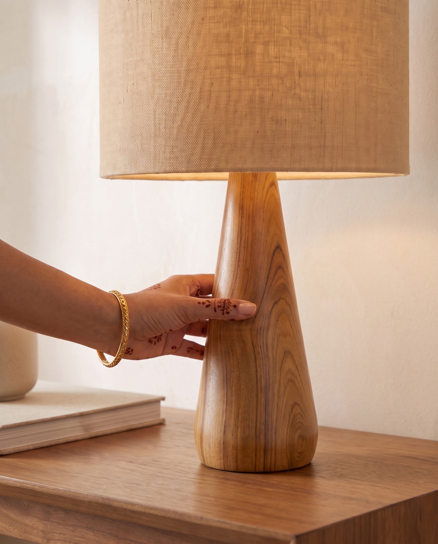 Solid Teak Wood Table Lamp