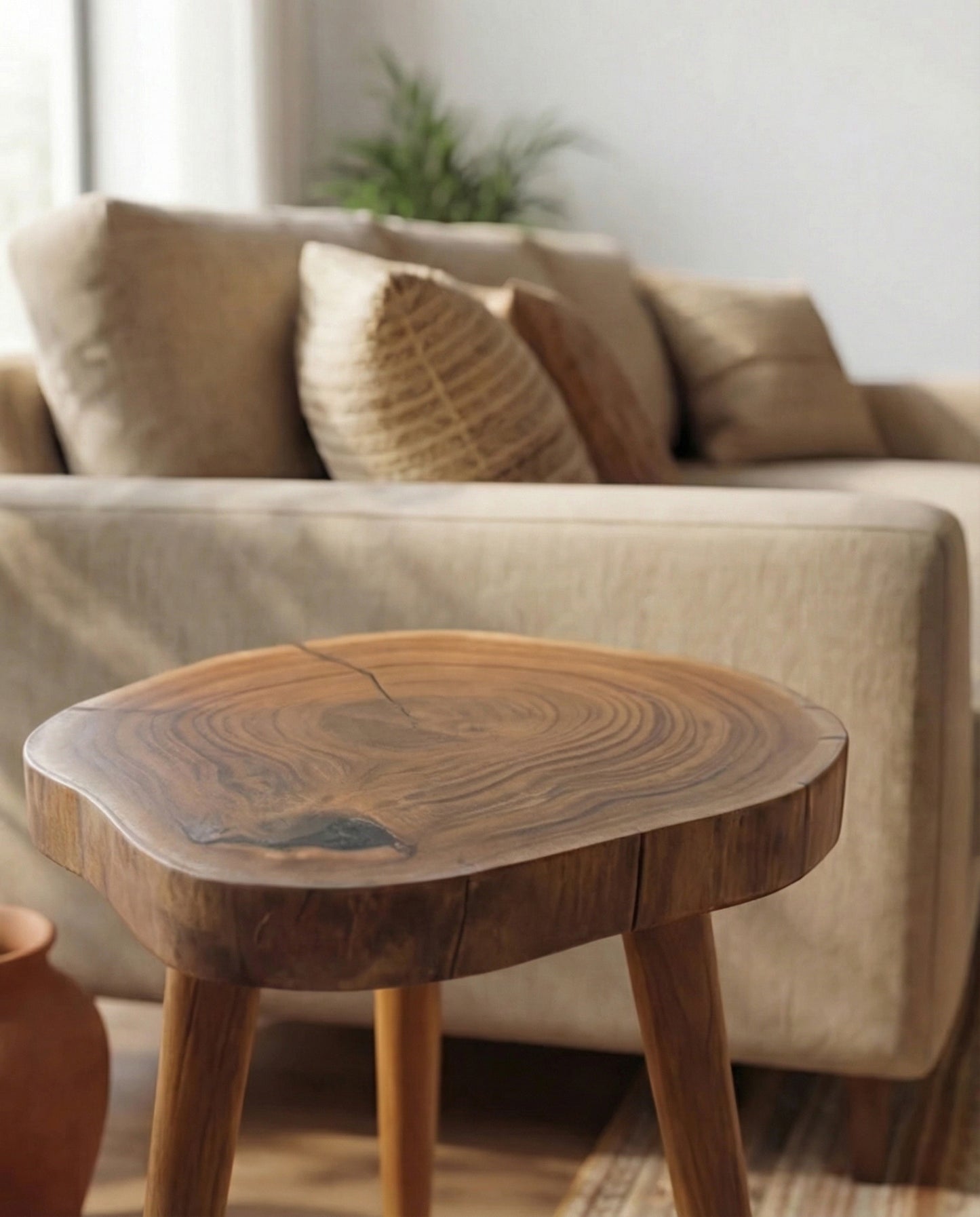 Solid Teak Epoxy Crack Filled Table II
