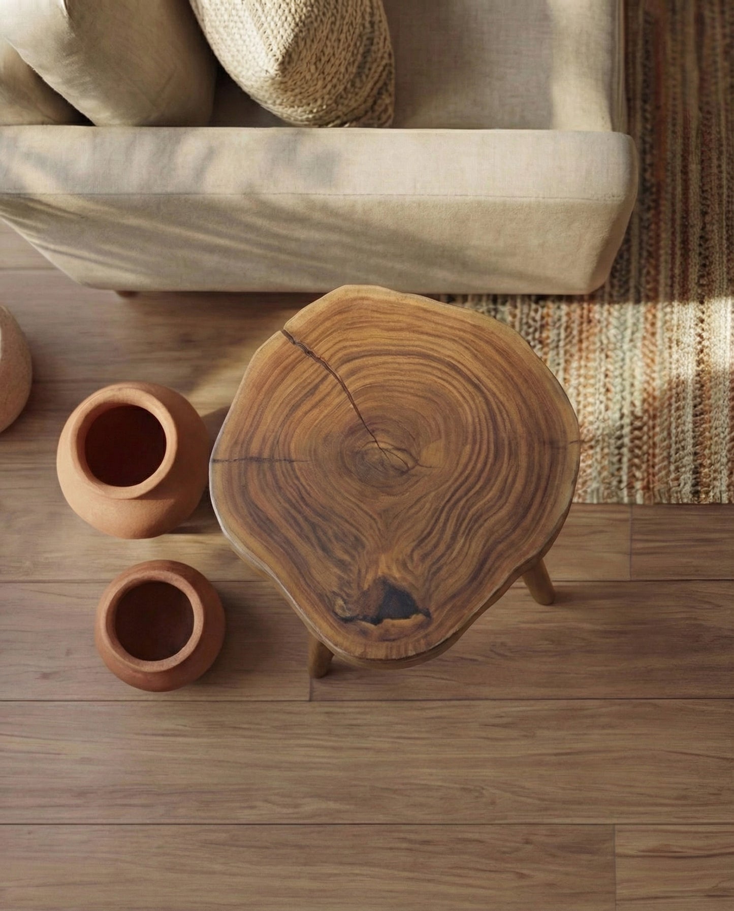 Solid Teak Epoxy Crack Filled Table II