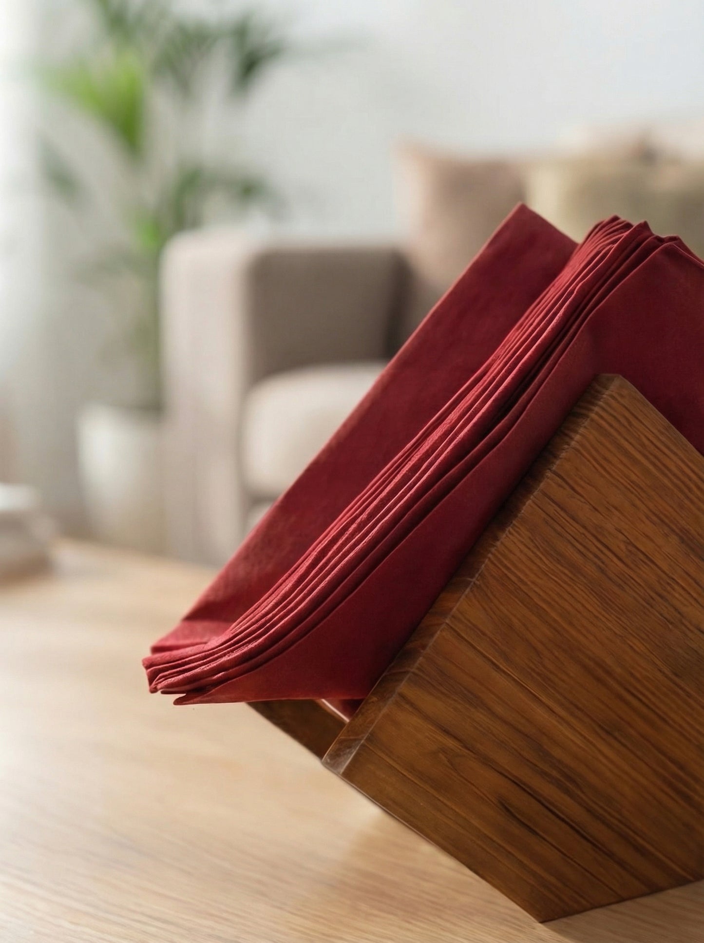 Solid Teak Wood Tissue Paper Holder