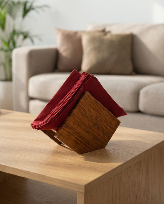 Solid Teak Wood Tissue Paper Holder