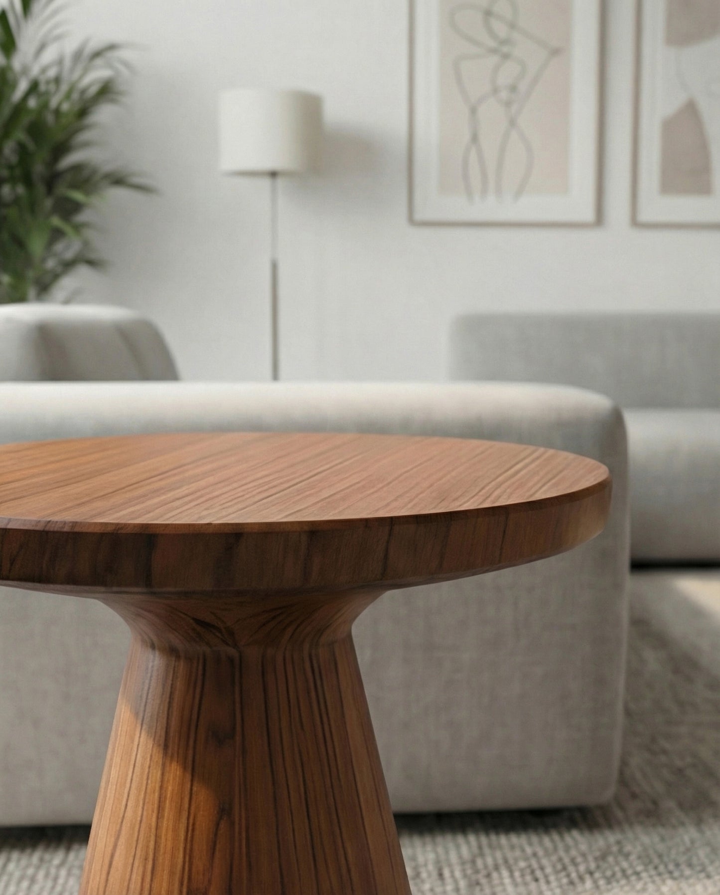Solid Teak Wood Round Table (Large)
