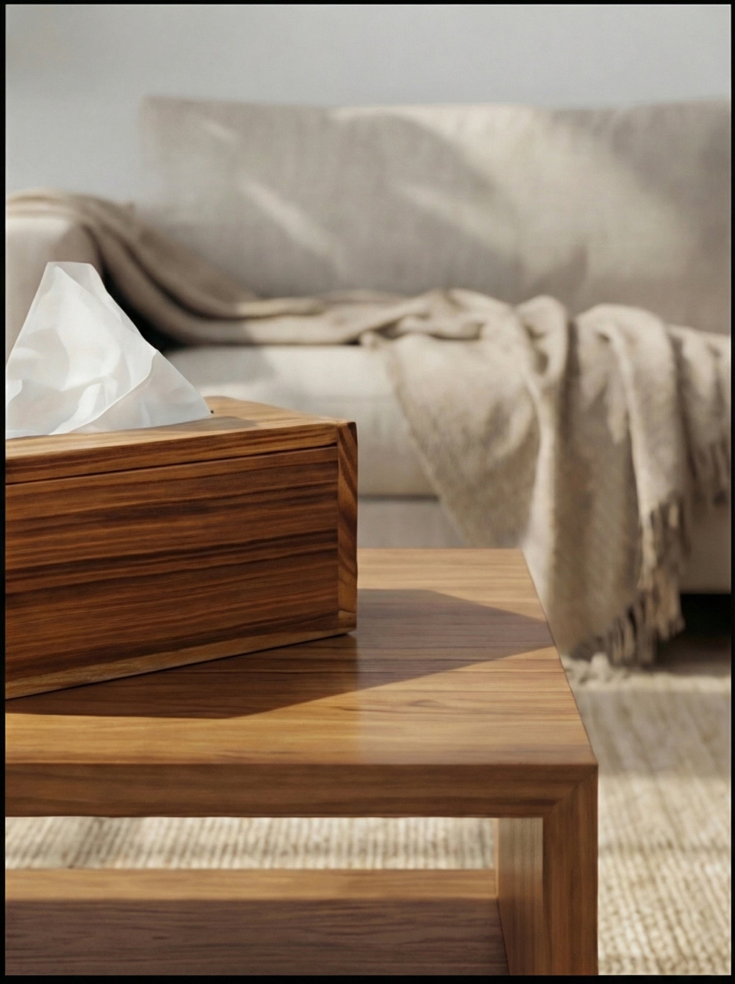 Teak Tissue Box Holder