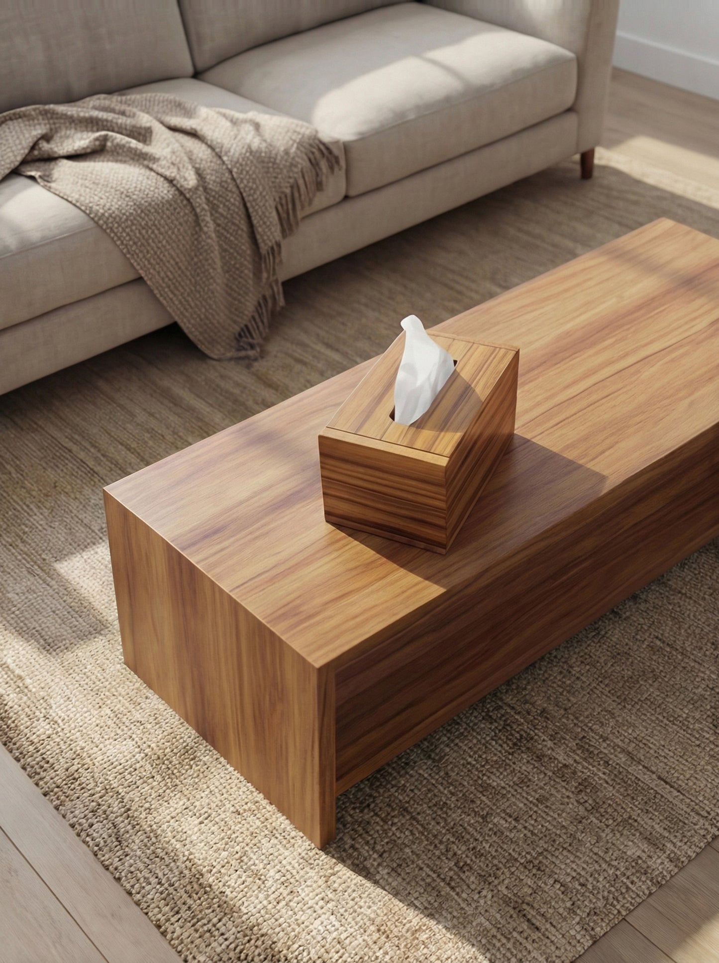 Teak Tissue Box Holder