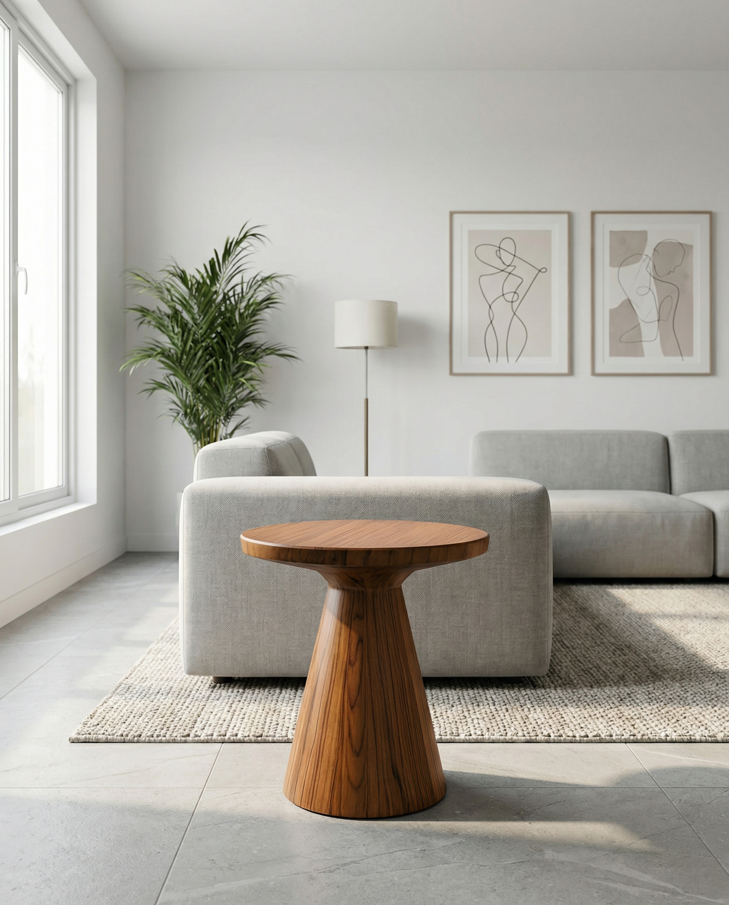 Solid Teak Wood Round Table (Large)