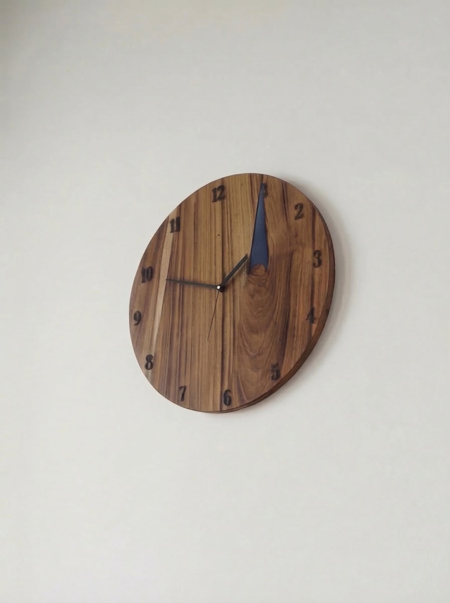 Teak Round Wall Clock