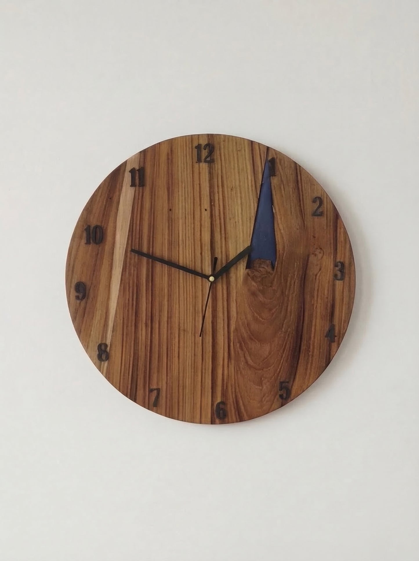 Teak Round Wall Clock