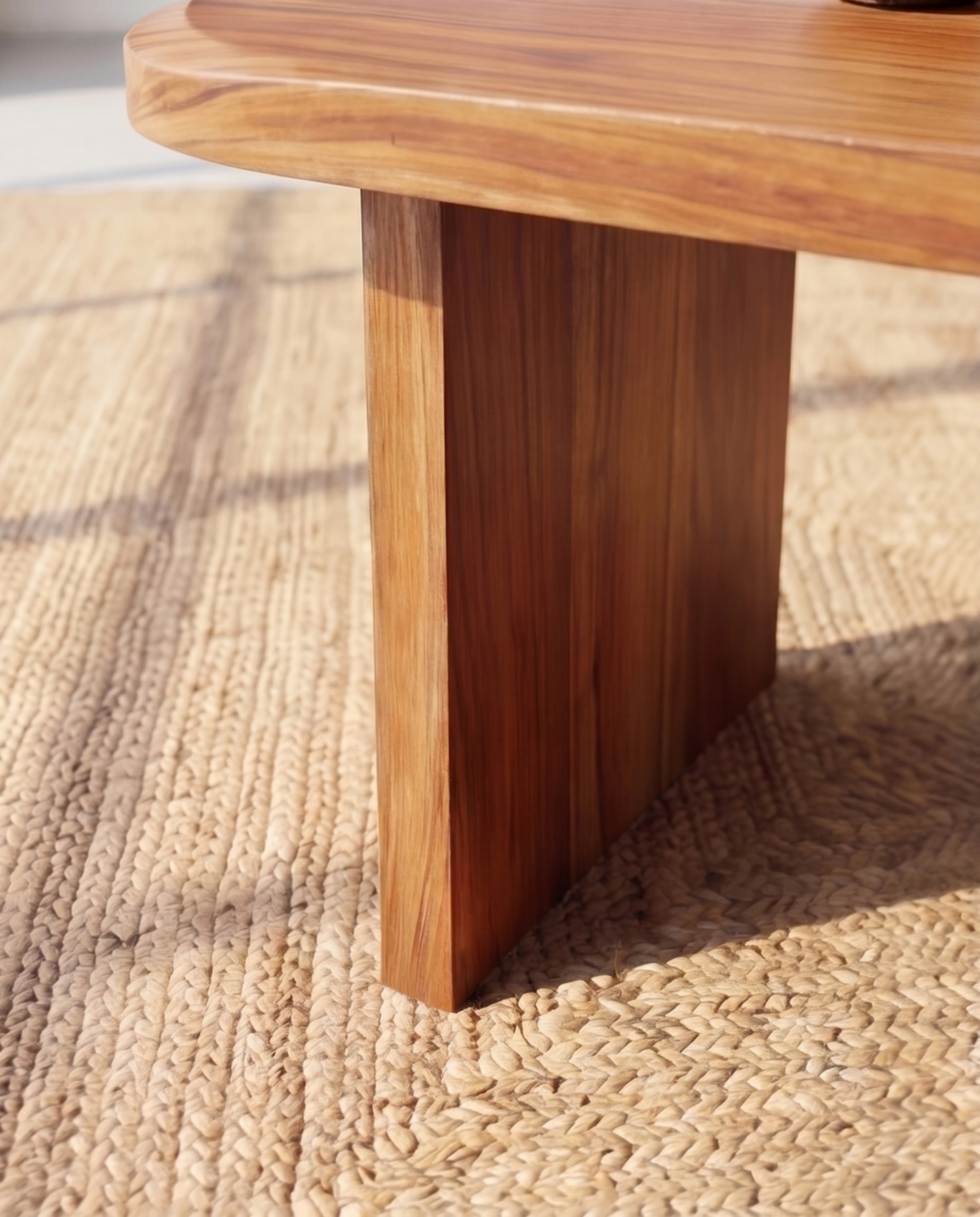 Solid Teak Low Rectangular Side Table