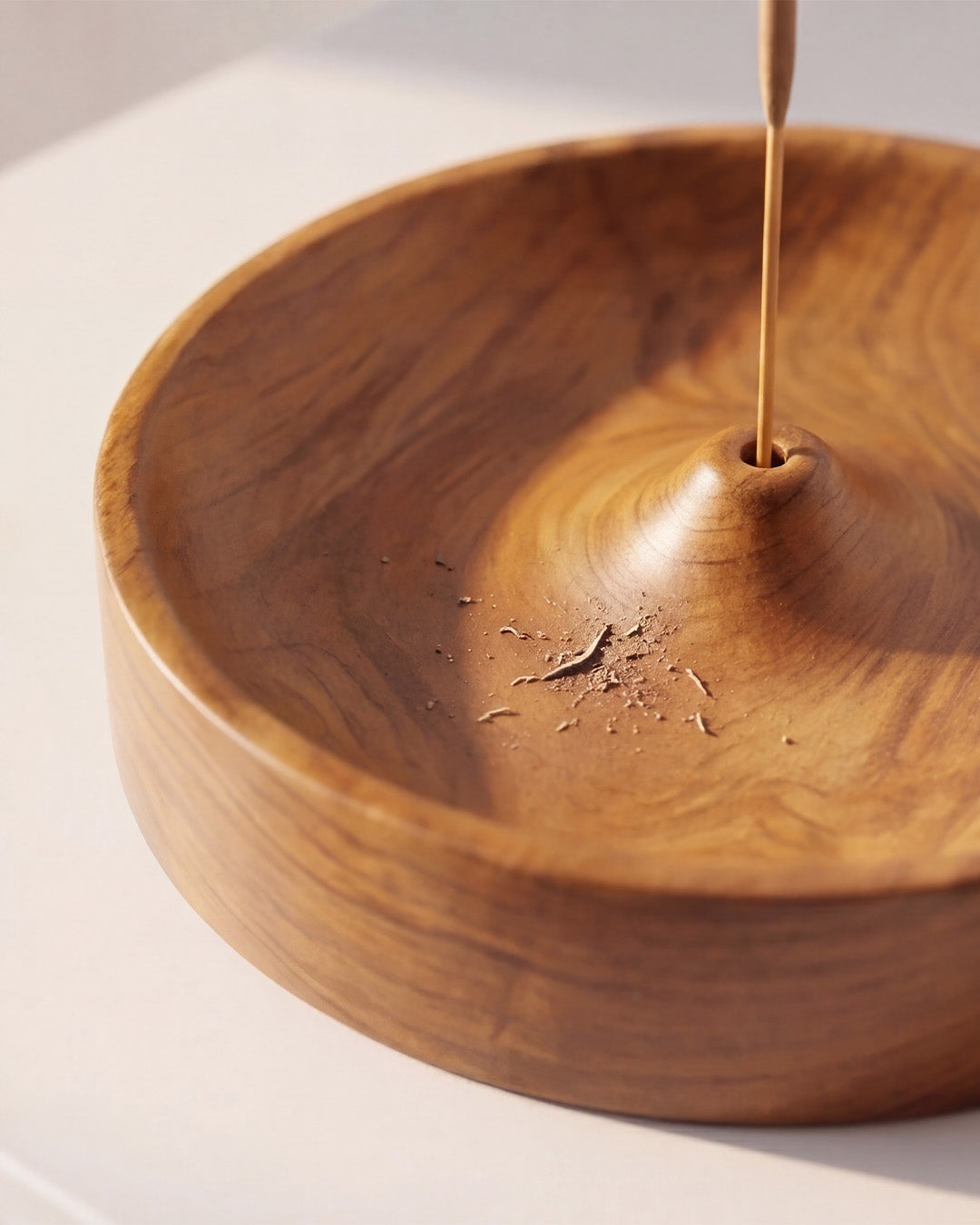 Solid Teak Round Incense Holder