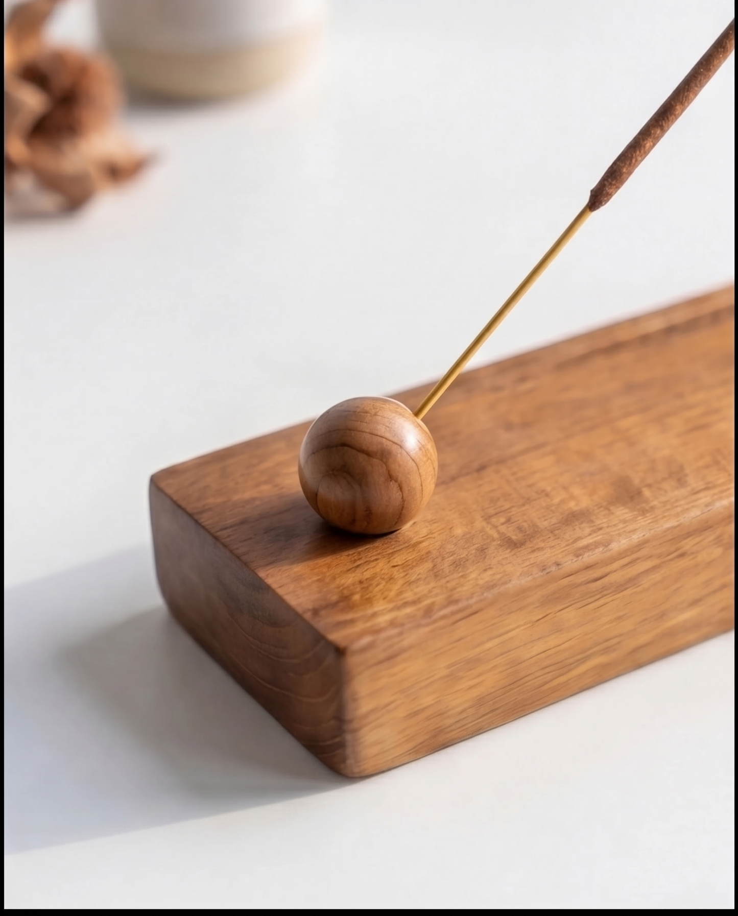 Solid Teak Strip Incense Holder